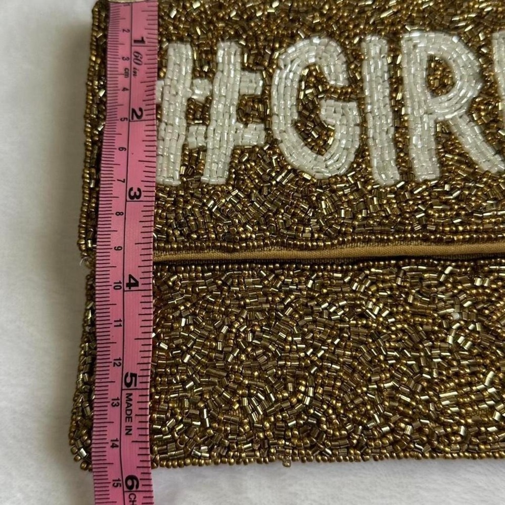 Gold seed‎ beads clutch bag - Picture 6 of 7